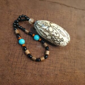 Original Color | Hand-Carved Thousand-Eye Bodhi Palm Sculpture | Natural Meditation Artifact, Buddhist Spiritual Amulet (Copy)